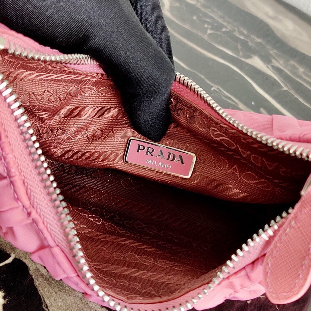Prada 1NE204 Prada Nylon and Saffiano Leather Mini Bag in Pink