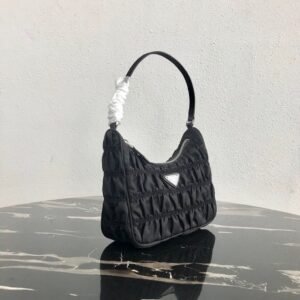 Prada 1NQ043 Triangle leather pouch Apricot