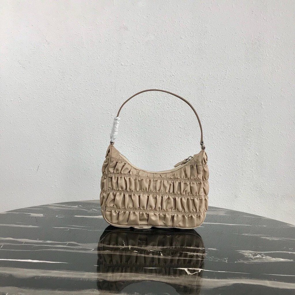 Prada 1NE204 Prada Nylon and Saffiano Leather Mini Bag in Apricot