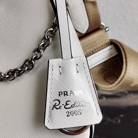 Prada 1BH204 Prada Re-Edition 2005 Saffiano leather Bag in White Silver