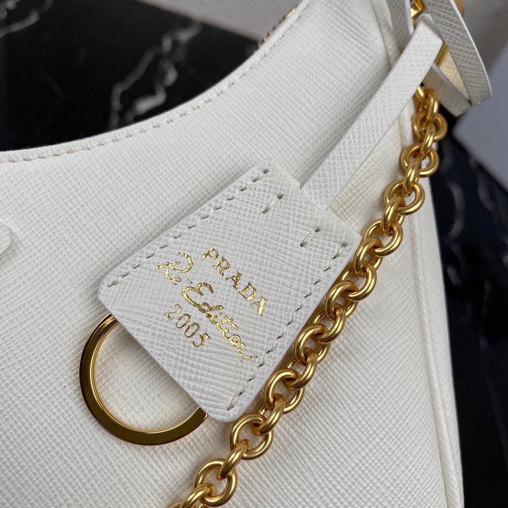 Prada 1BH204 Prada Re-Edition 2005 Saffiano leather Bag in White
