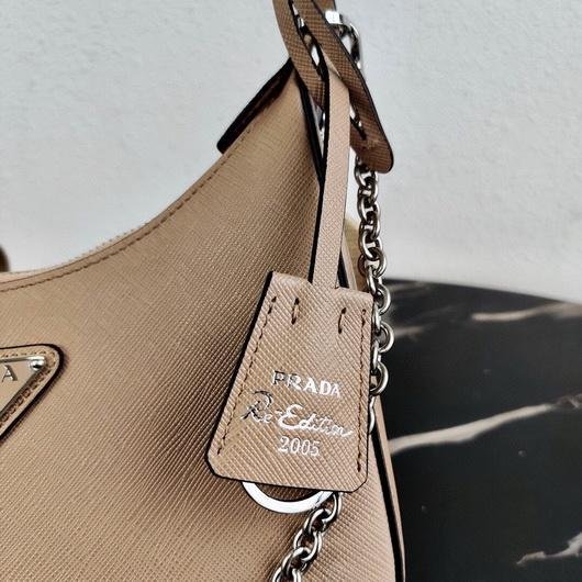 Prada 1BH204 Prada Re-Edition 2005 Saffiano leather Bag in Apricot Silver