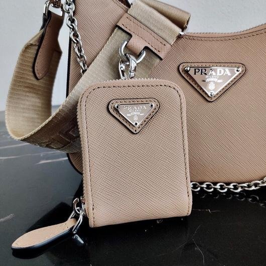 Prada 1BH204 Prada Re-Edition 2005 Saffiano leather Bag in Apricot Silver