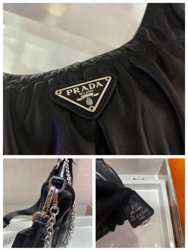 Prada 1BH204 Mini Bags Prada Crossbody Leather bag In Black