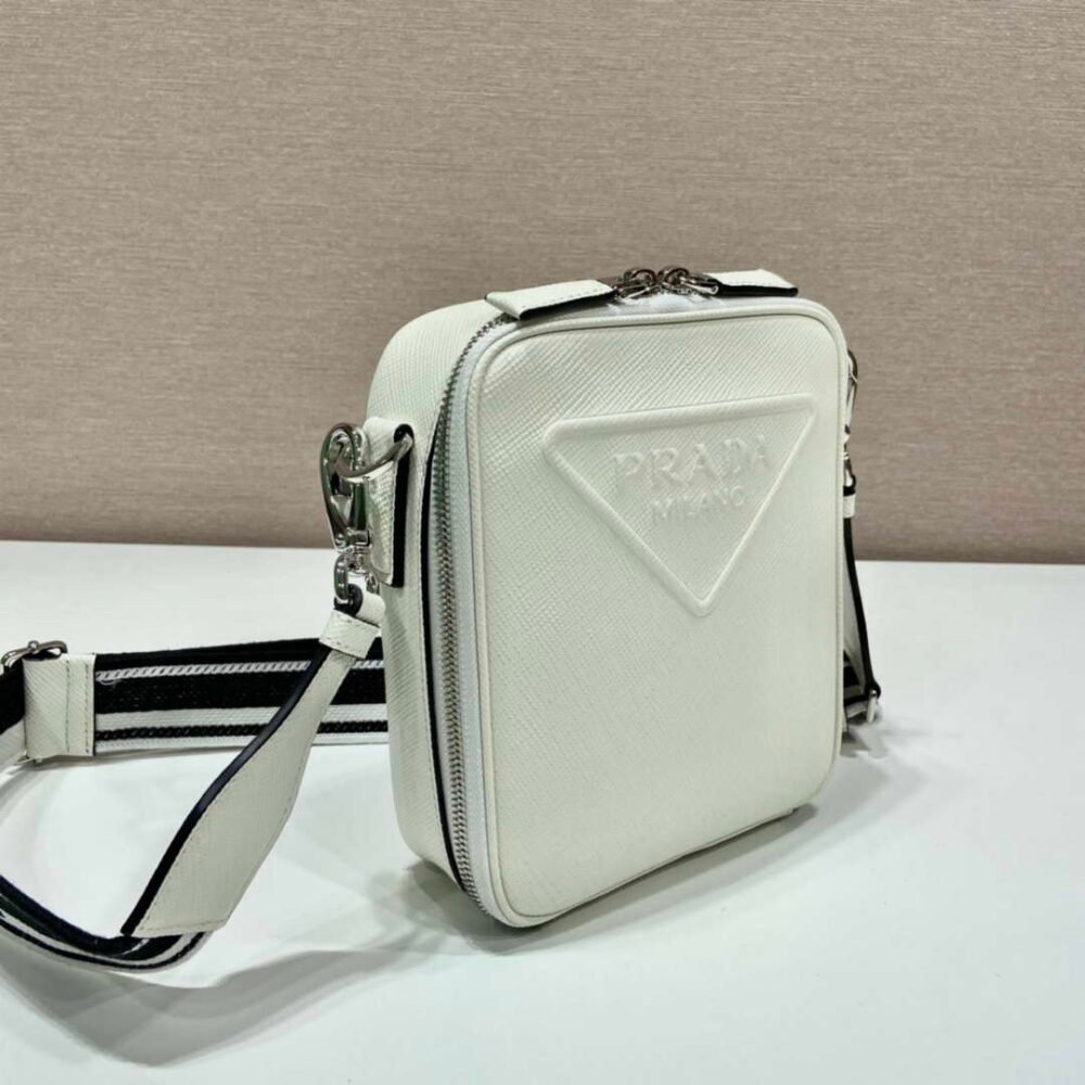 Prada 2VH154 Saffiano leather shoulder bag White