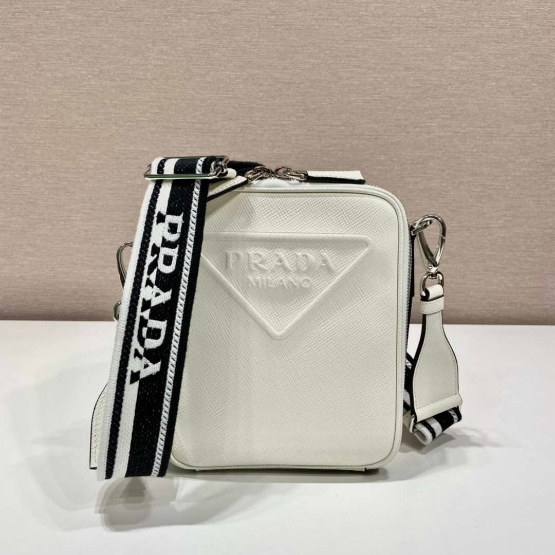 Prada 2VH154 Saffiano leather shoulder bag White