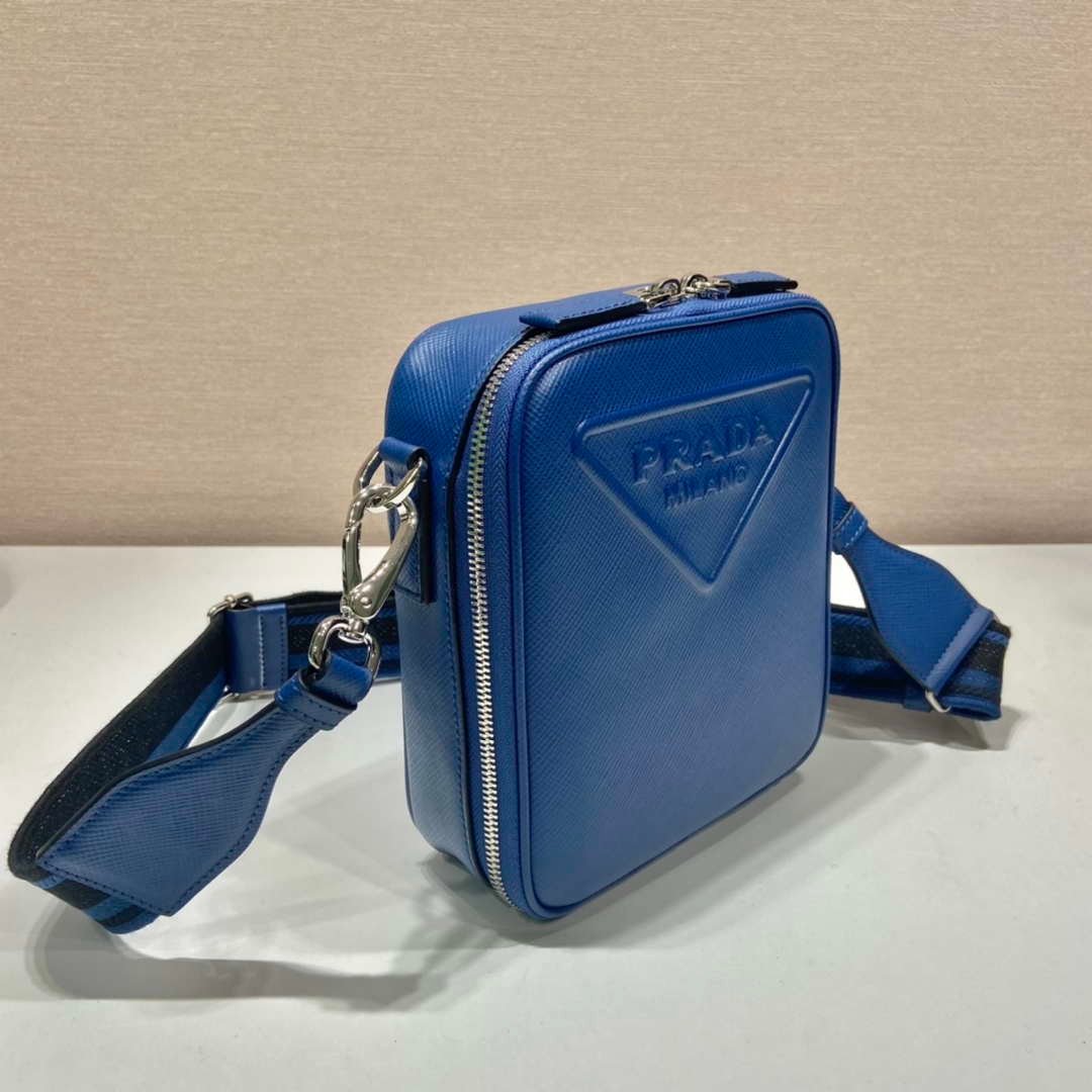 Prada 2VH154 Saffiano leather shoulder bag Blue