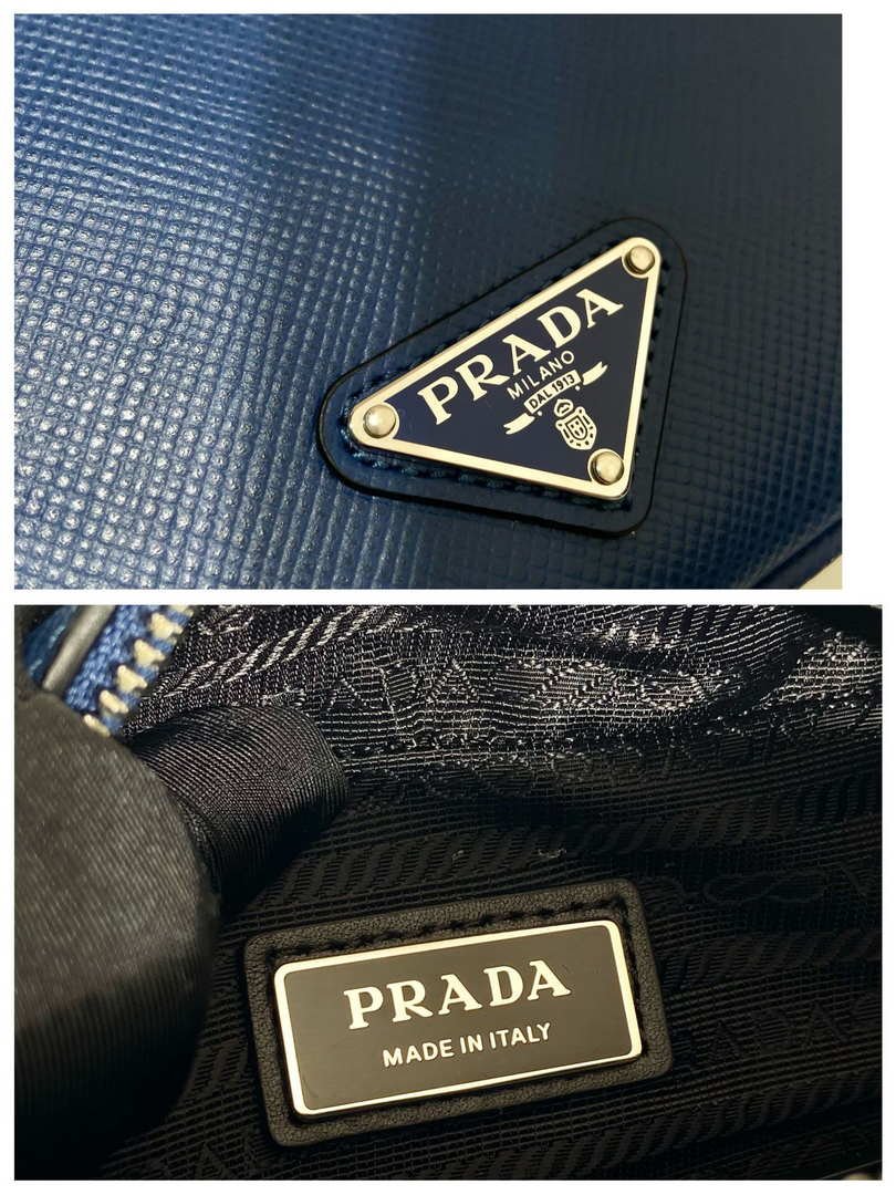 Prada 2VH154 Saffiano leather shoulder bag Blue