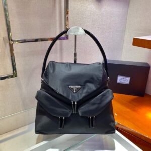 Prada 1BD320 Prada Emblème Saffiano Shoulder Bag Green
