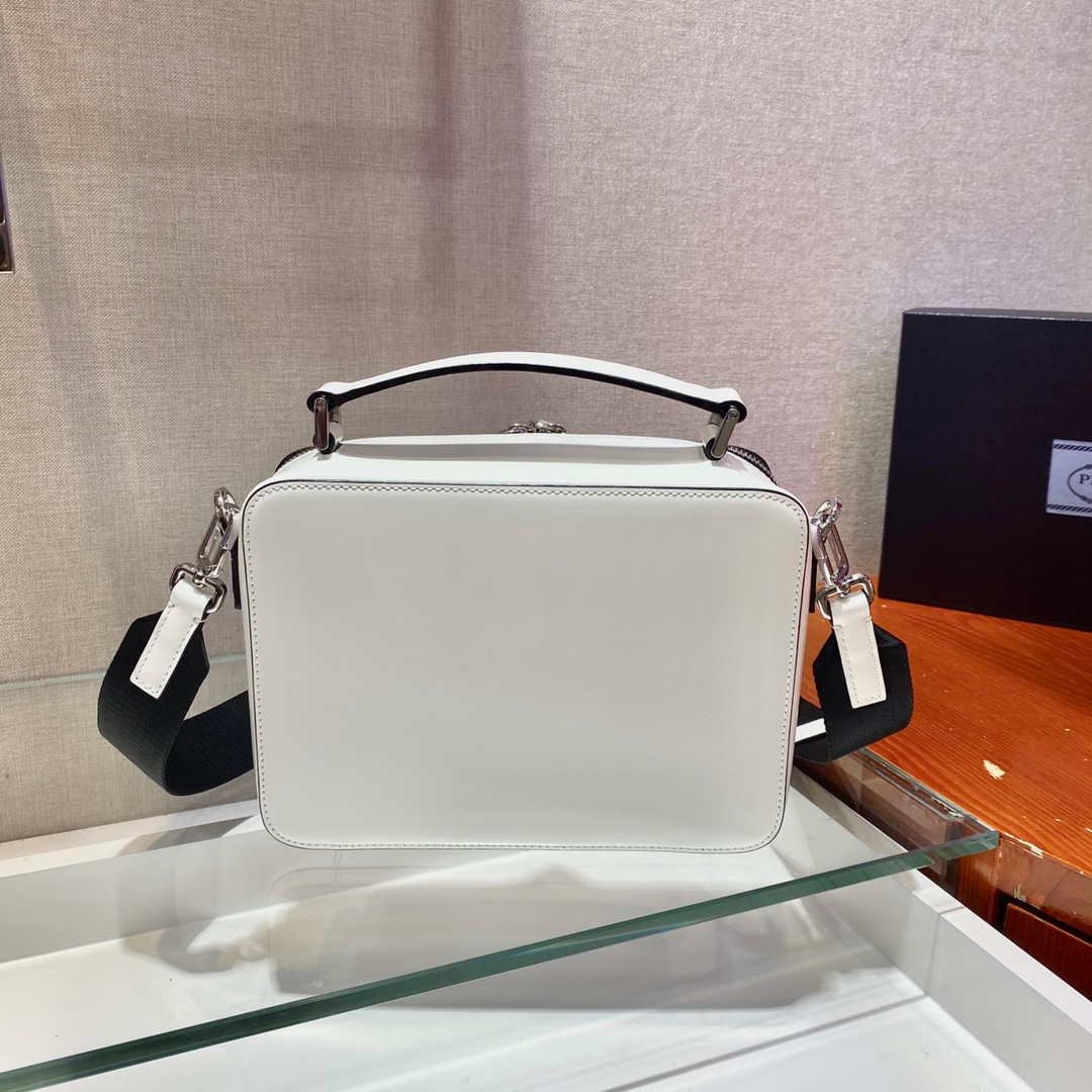 Prada 2VH069 Brique Saffiano Smooth leather bag White