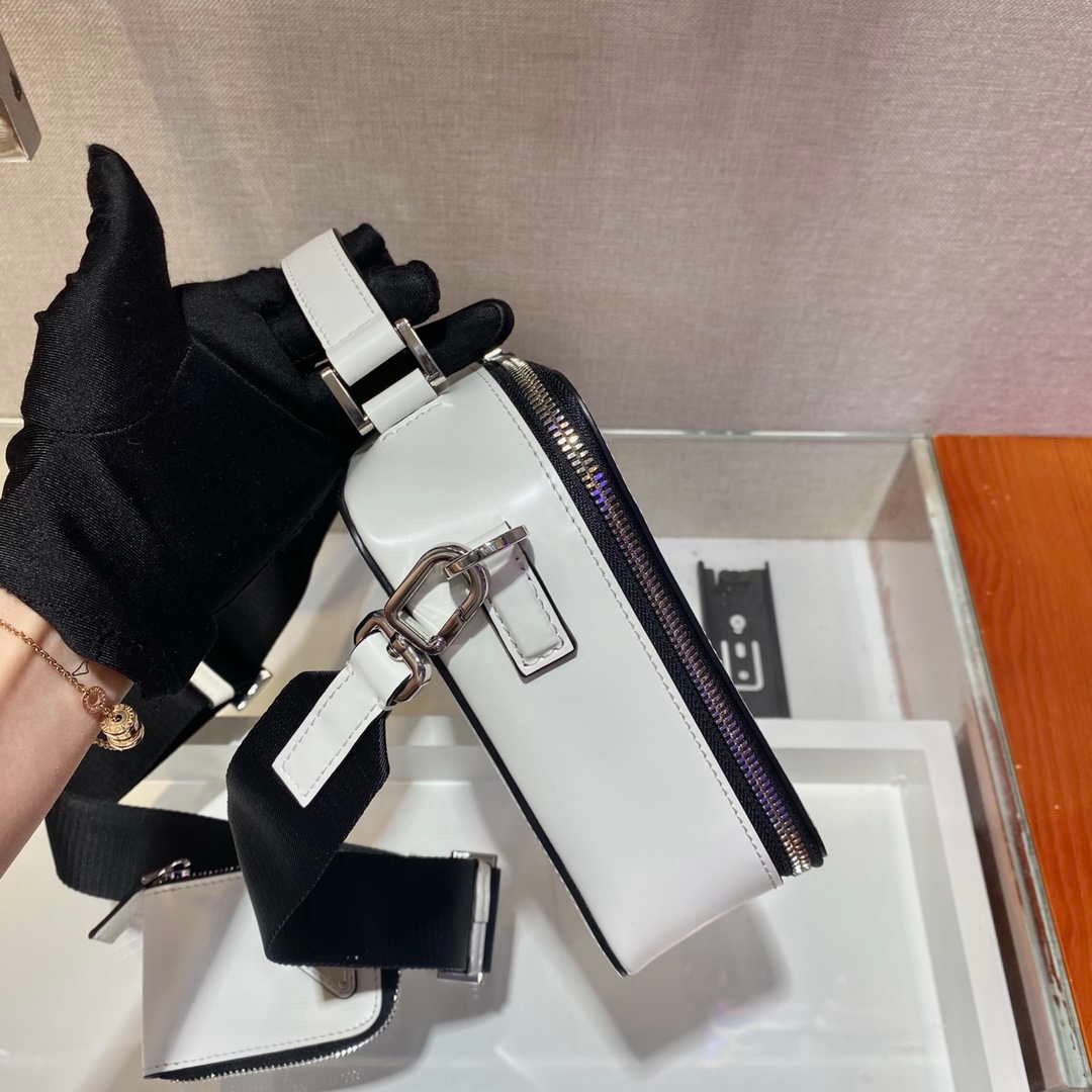Prada 2VH069 Brique Saffiano Smooth leather bag White