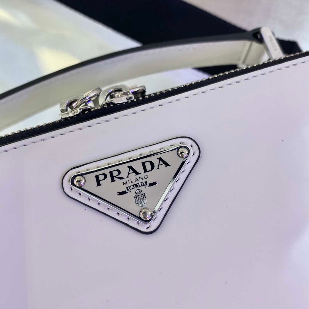 Prada 2VH069 Brique Saffiano Smooth leather bag White