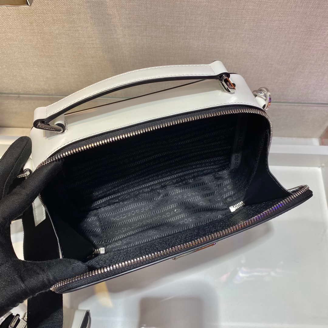 Prada 2VH069 Brique Saffiano Smooth leather bag White