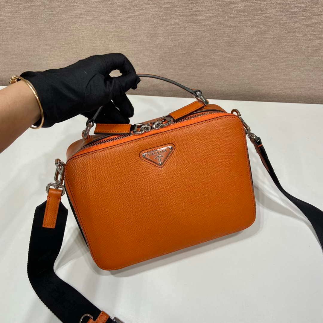 Prada 2VH069 Brique Saffiano leather bag Orange