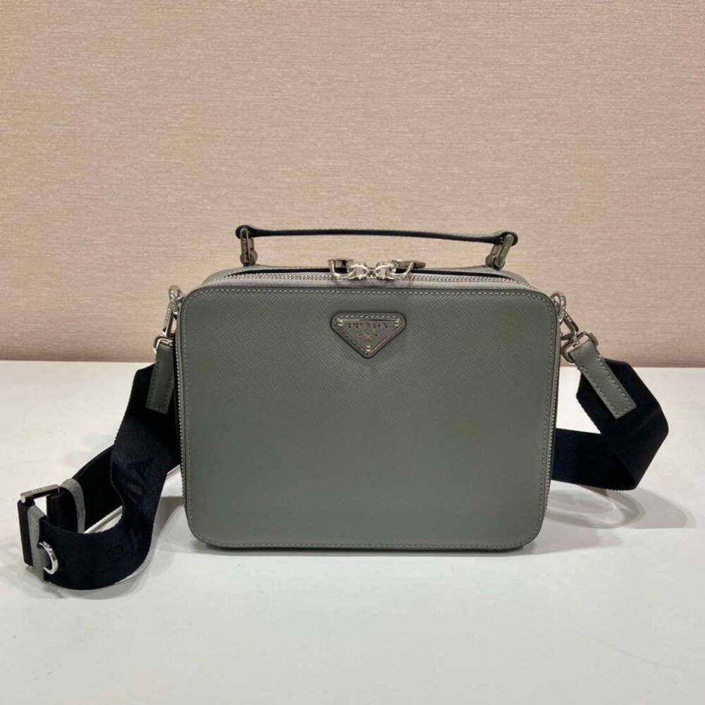 Prada 2VH069 Brique Saffiano leather bag Gray
