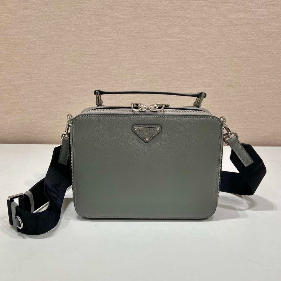 Prada 2VH069 Brique Saffiano leather bag Gray
