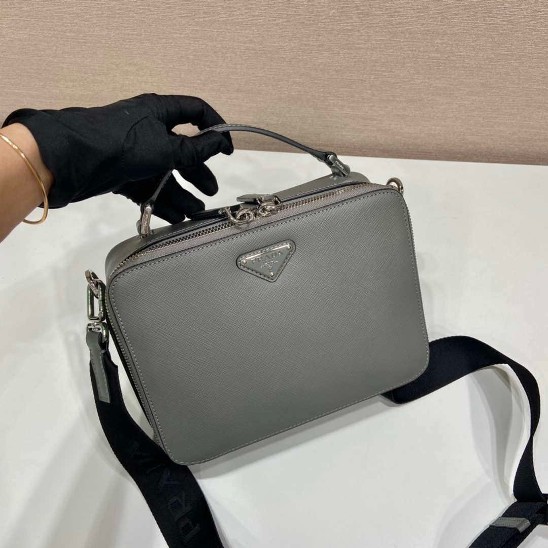 Prada 2VH069 Brique Saffiano leather bag Gray