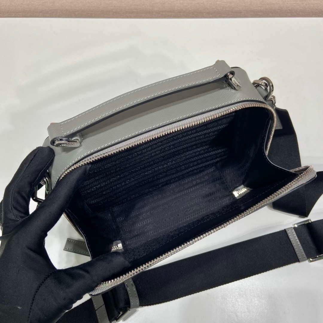 Prada 2VH069 Brique Saffiano leather bag Gray
