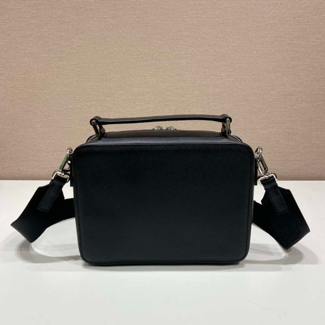 Prada 2VH069 Brique Saffiano leather bag Black