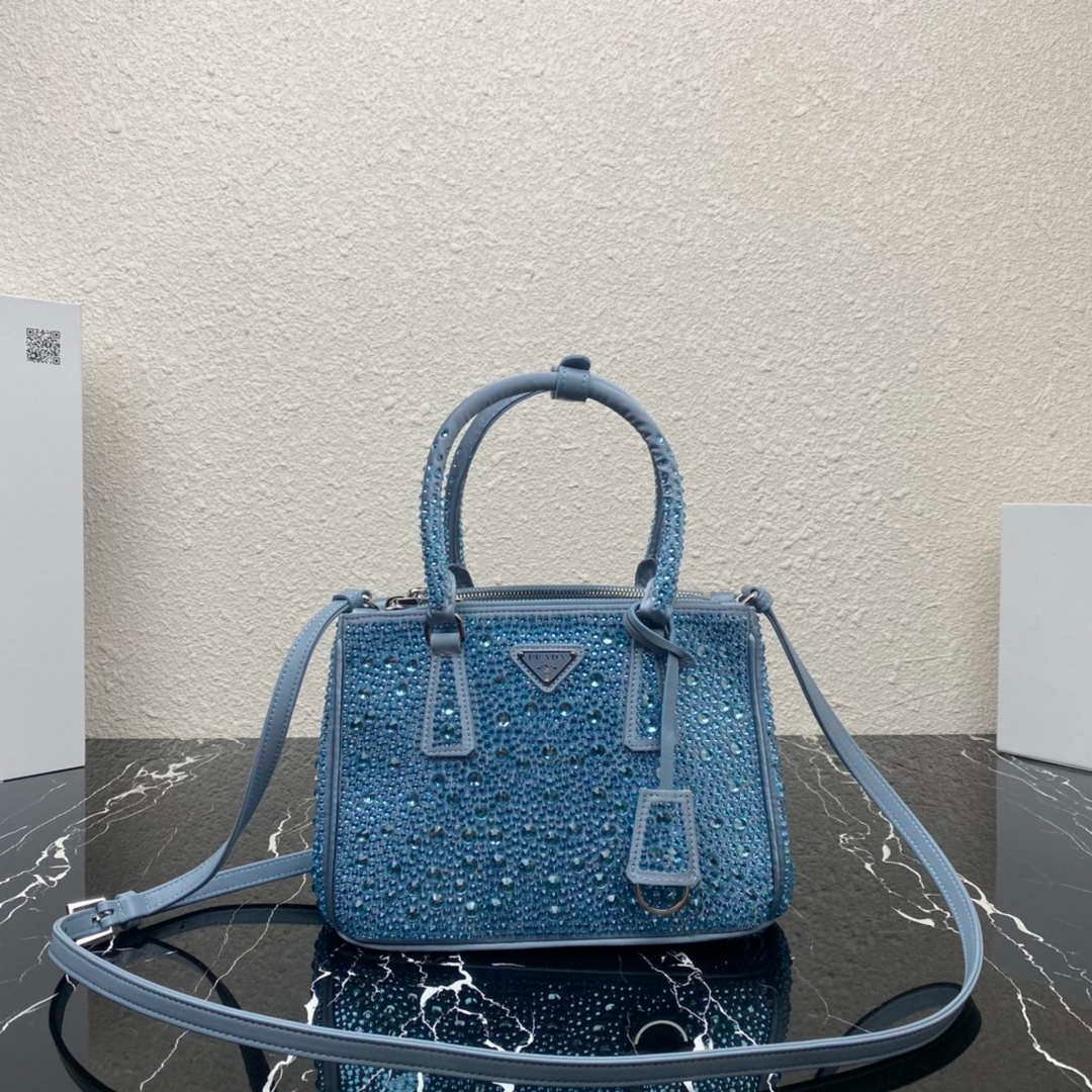 Prada 1BA896 Prada Galleria Saffiano leather small bag Blue