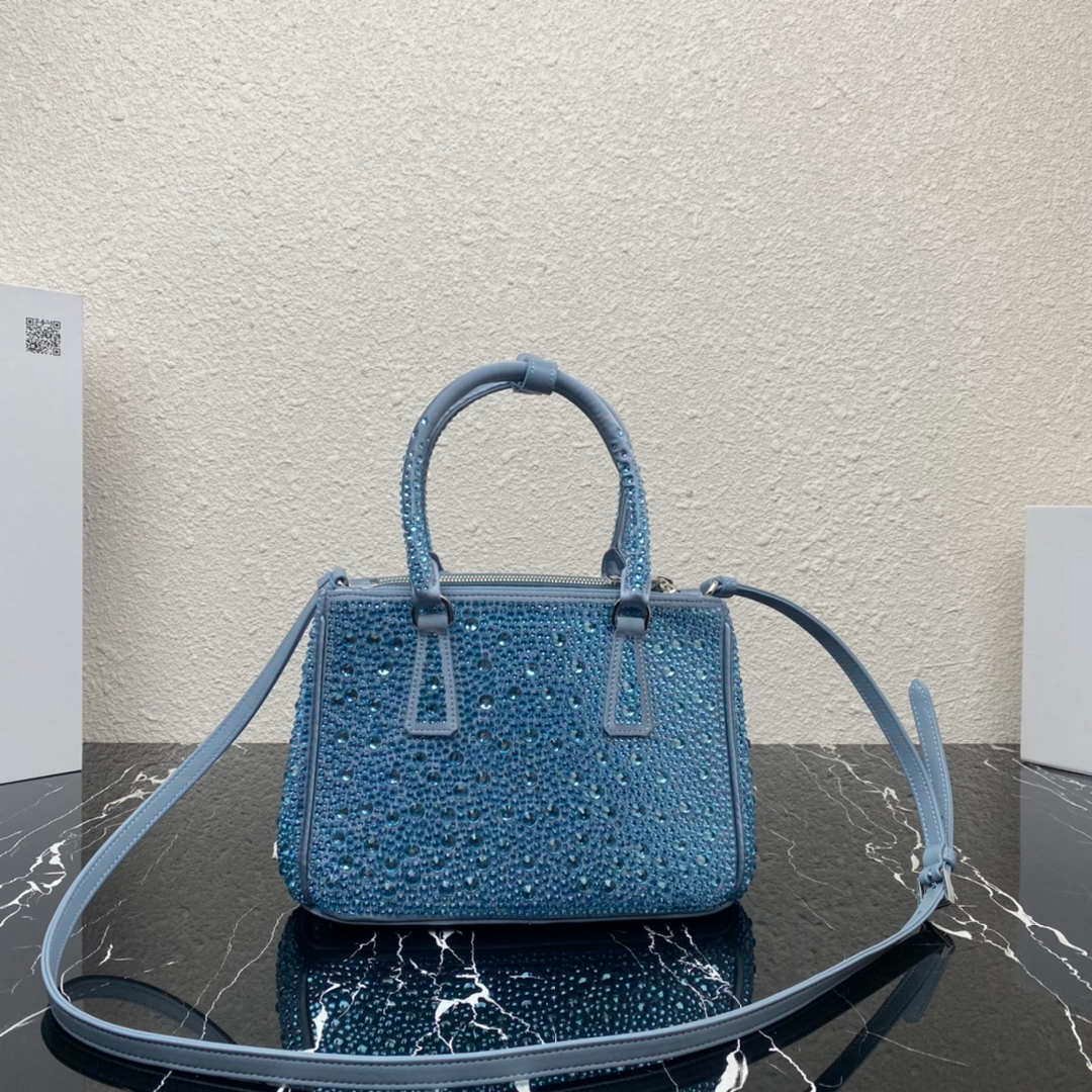 Prada 1BA896 Prada Galleria Saffiano leather small bag Blue