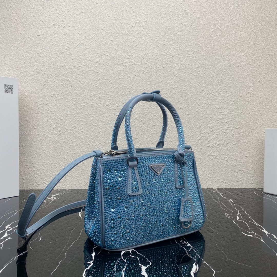 Prada 1BA896 Prada Galleria Saffiano leather small bag Blue