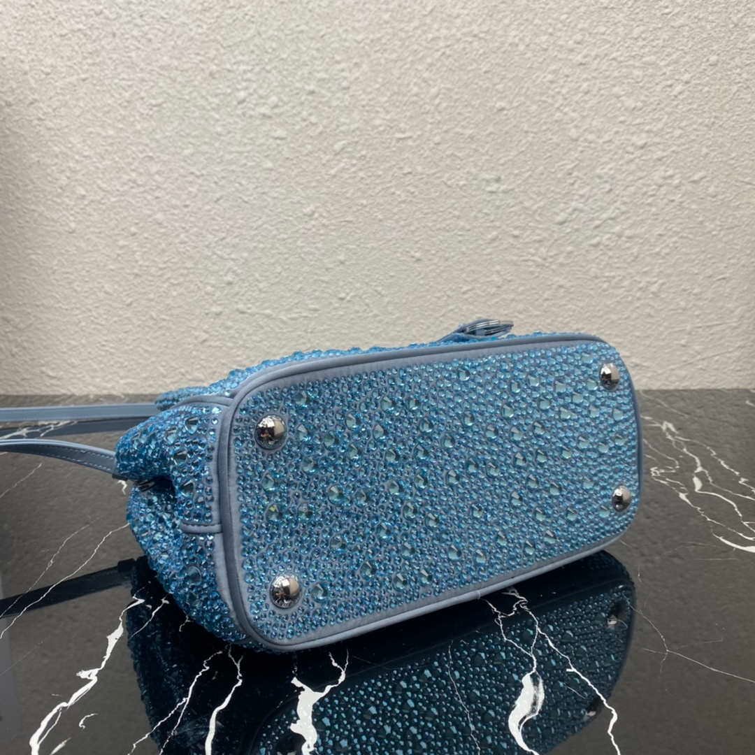 Prada 1BA896 Prada Galleria Saffiano leather small bag Blue