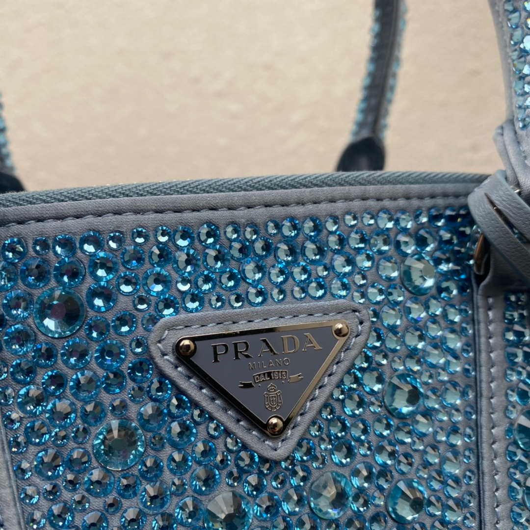 Prada 1BA896 Prada Galleria Saffiano leather small bag Blue
