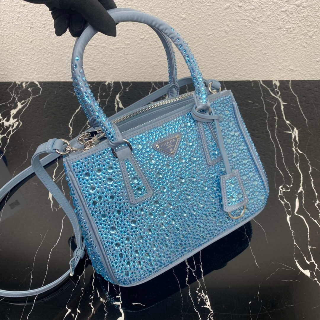Prada 1BA896 Prada Galleria Saffiano leather small bag Blue