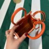 Replica Prada 1BA355 Symbole Jacquard Fabric Micro Bag Orange White
