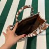 Replica Prada 1BA354 Small Prada Symbole jacquard fabric handbag Tan White
