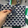 Replica Prada 1BA354 Small Prada Symbole jacquard fabric handbag Blue White