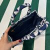 Replica Prada 1BA354 Small Prada Symbole jacquard fabric handbag Blue White