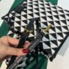 Replica Prada 1BA354 Small Prada Symbole jacquard fabric handbag Black White