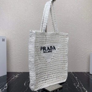 Replica Prada 1BG393 Raffia tote bag Red