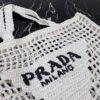 Replica Prada 1BG393 Raffia tote bag White