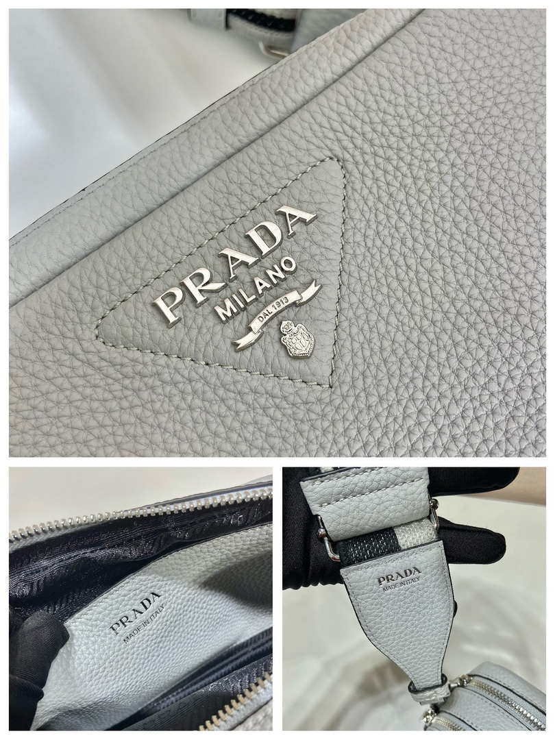 Prada Leather bag with shoulder strap 1BH082 White