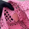 Replica Prada 1BG393 Raffia tote bag Rose red