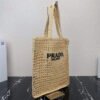 Replica Prada 1BG393 Raffia tote bag Apricot
