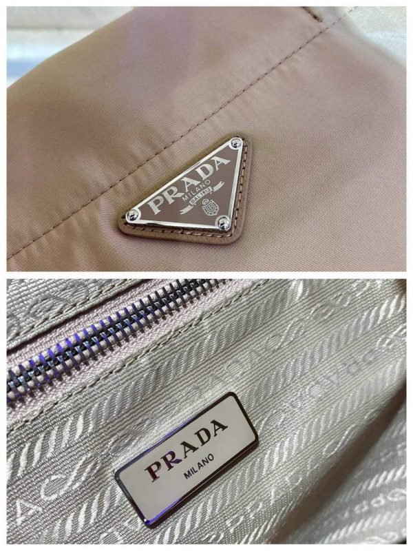 Replica Prada 1BG107 Re Nylon Medium Tote Bag Apricot