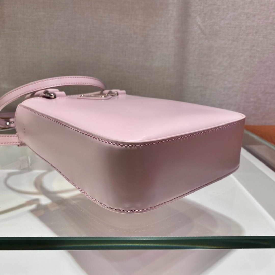 Replica Prada 1BA331 Small Brushed Leather Tote Pink
