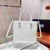 Prada 1BA330 Brushed Leather Tote Bag White
