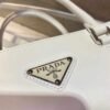 Prada 1BA330 Brushed Leather Tote Bag White