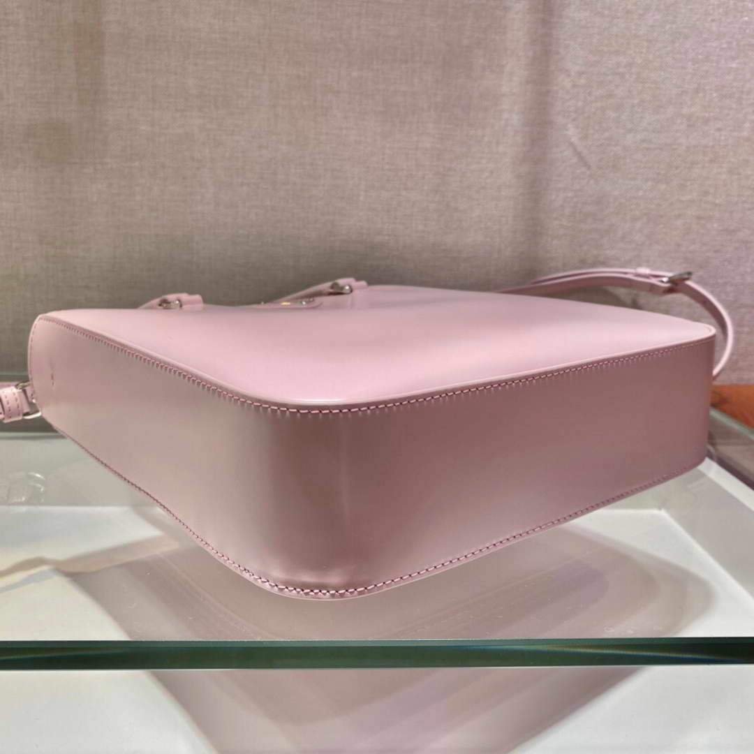 Prada 1BA330 Brushed Leather Tote Bag Pink
