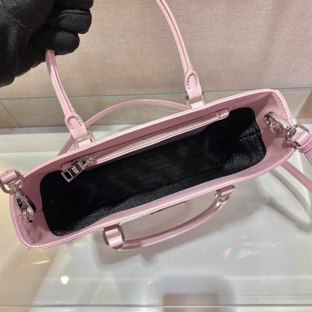 Prada 1BA330 Brushed Leather Tote Bag Pink