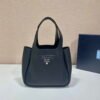 Prada 1BG335 Tote Leather Bucket Handbag Black