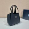 Prada 1BG335 Tote Leather Bucket Handbag Black