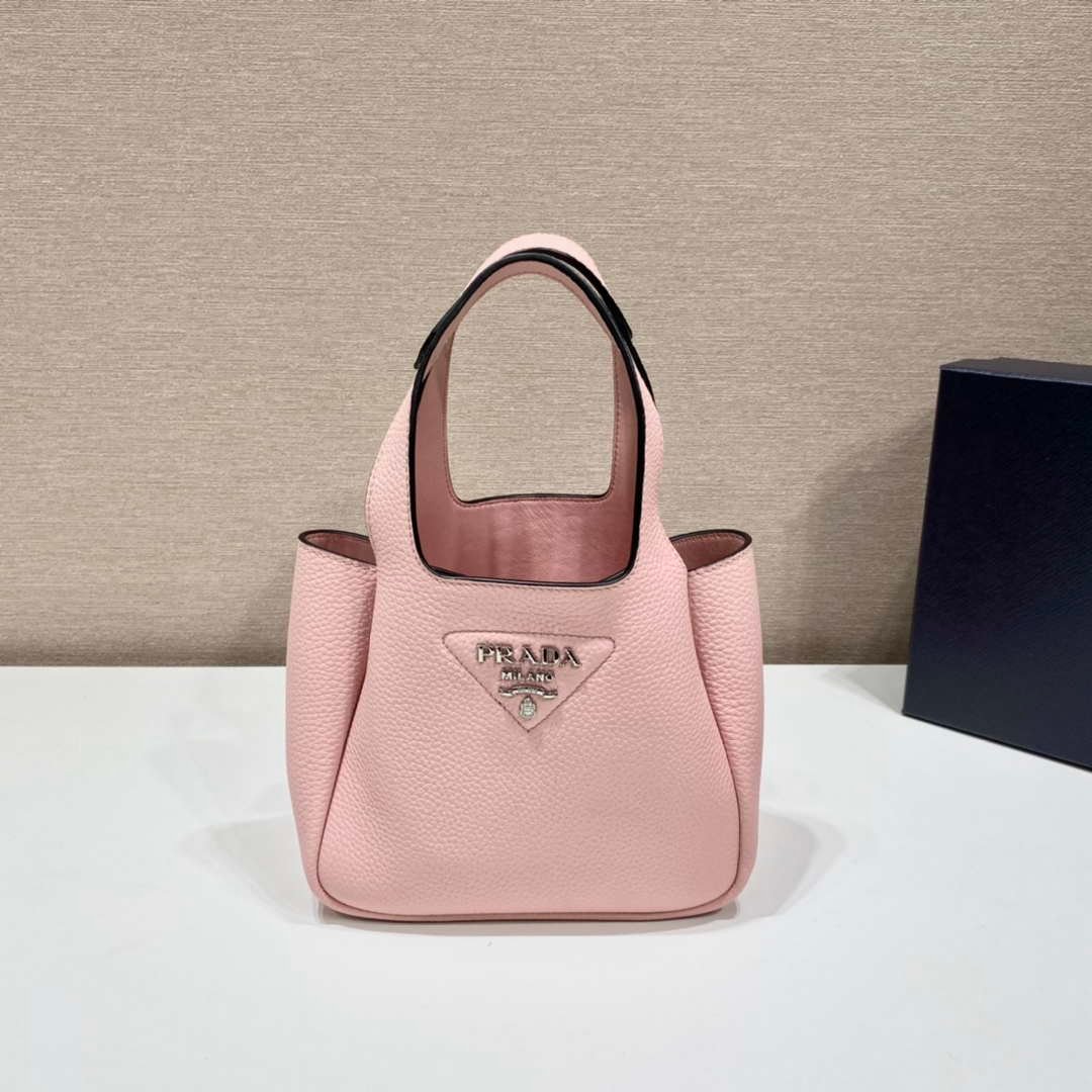 Prada 1BG335 Tote Leather Bucket Handbag Pink