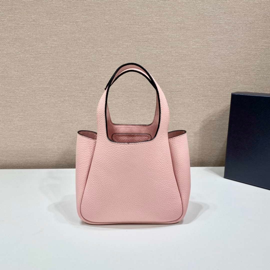 Prada 1BG335 Tote Leather Bucket Handbag Pink