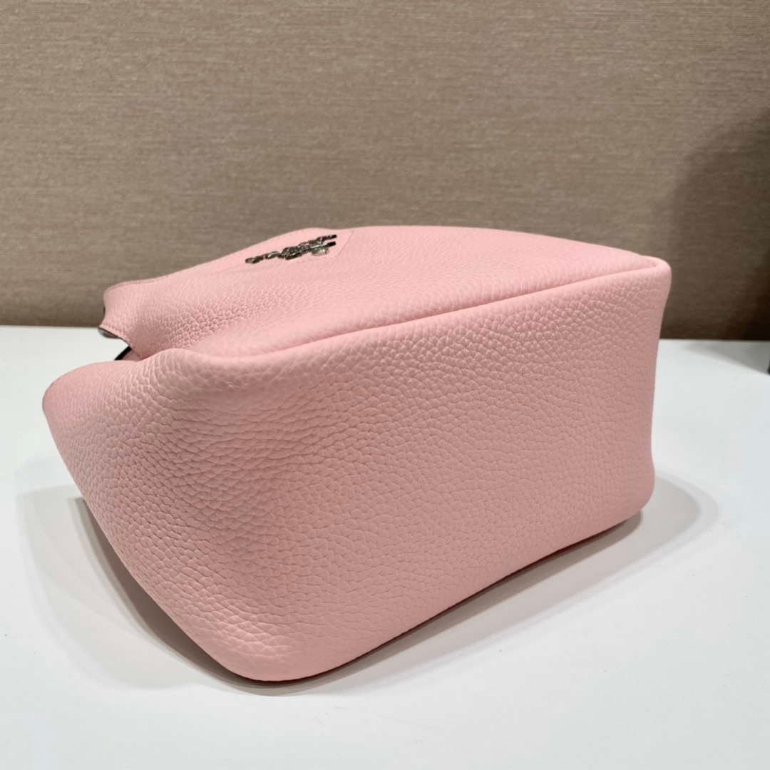 Prada 1BG335 Tote Leather Bucket Handbag Pink